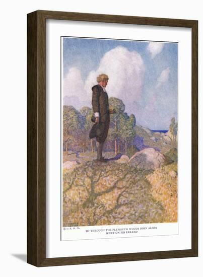 So through the Plymouth Woods John Alden Went on His Errand-Newell Convers Wyeth-Framed Giclee Print