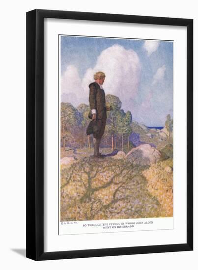 So through the Plymouth Woods John Alden Went on His Errand-Newell Convers Wyeth-Framed Giclee Print