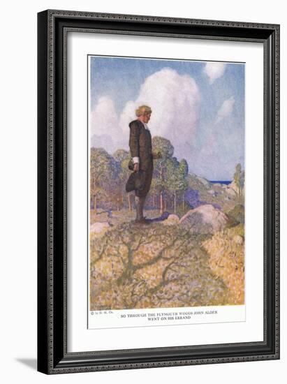 So through the Plymouth Woods John Alden Went on His Errand-Newell Convers Wyeth-Framed Giclee Print