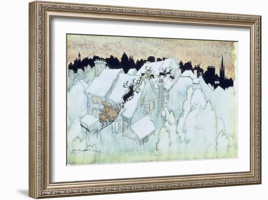 So Up to the House-Top the Coursers They Flew'-Arthur Rackham-Framed Giclee Print