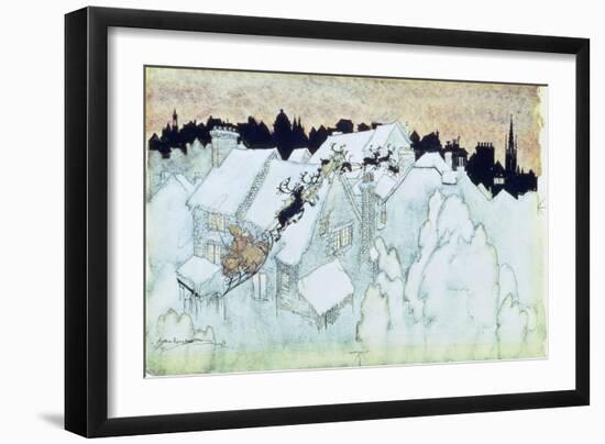 So Up to the House-Top the Coursers They Flew'-Arthur Rackham-Framed Giclee Print