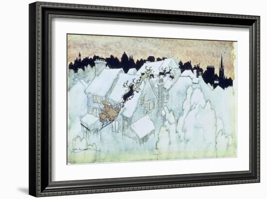 So Up to the House-Top the Coursers They Flew'-Arthur Rackham-Framed Giclee Print