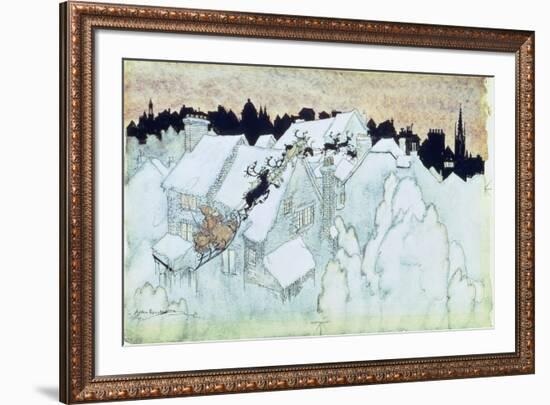 So Up to the House-Top the Coursers They Flew'-Arthur Rackham-Framed Giclee Print