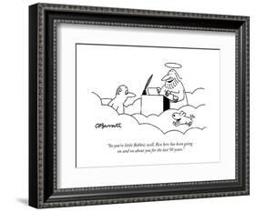 "So you're little Bobbie; well, Rex here has been going on and on about yo?" - Cartoon-Charles Barsotti-Framed Premium Giclee Print