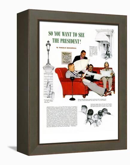 "So You Want to See the President" A, November 13,1943-Norman Rockwell-Framed Premier Image Canvas