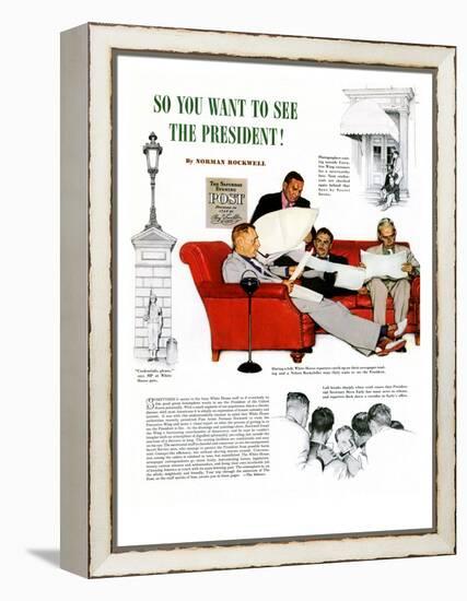 "So You Want to See the President" A, November 13,1943-Norman Rockwell-Framed Premier Image Canvas