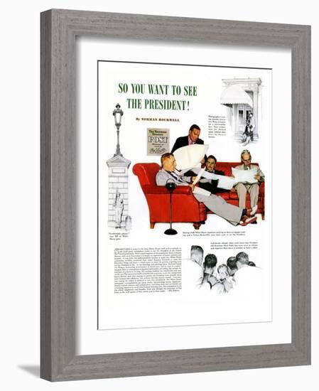 "So You Want to See the President" A, November 13,1943-Norman Rockwell-Framed Giclee Print