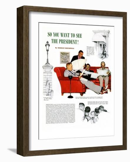 "So You Want to See the President" A, November 13,1943-Norman Rockwell-Framed Giclee Print