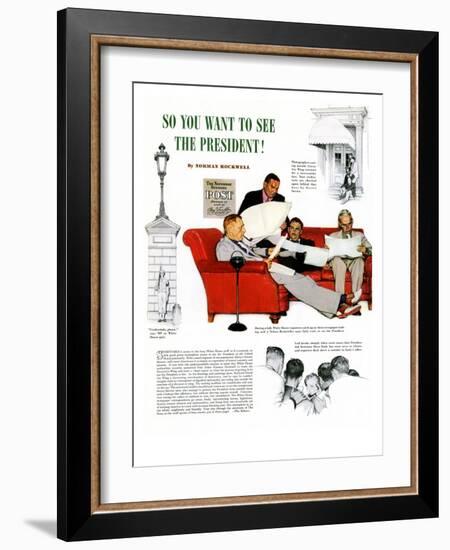 "So You Want to See the President" A, November 13,1943-Norman Rockwell-Framed Giclee Print