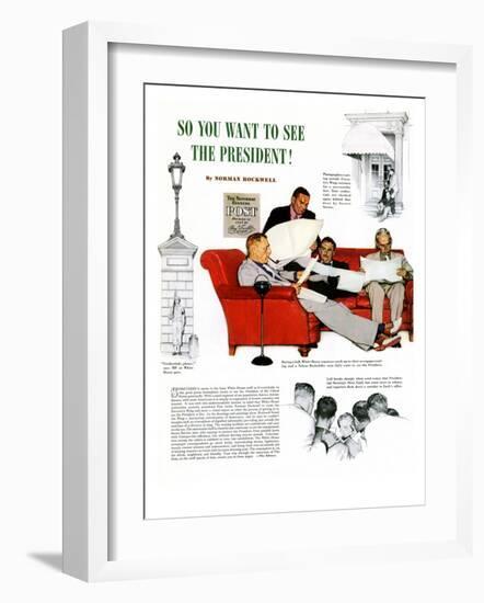 "So You Want to See the President" A, November 13,1943-Norman Rockwell-Framed Giclee Print