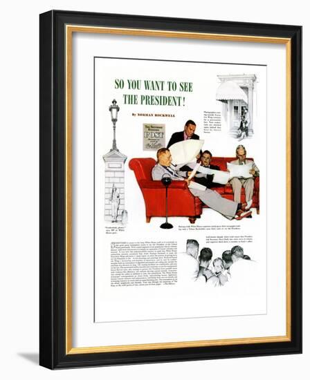 "So You Want to See the President" A, November 13,1943-Norman Rockwell-Framed Giclee Print