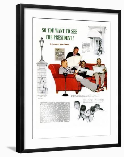 "So You Want to See the President" A, November 13,1943-Norman Rockwell-Framed Giclee Print