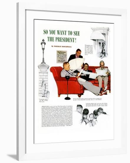 "So You Want to See the President" A, November 13,1943-Norman Rockwell-Framed Giclee Print