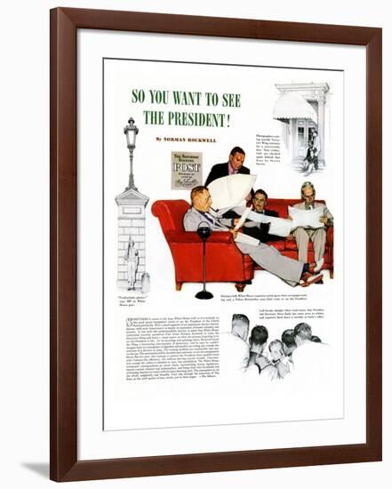 "So You Want to See the President" A, November 13,1943-Norman Rockwell-Framed Giclee Print