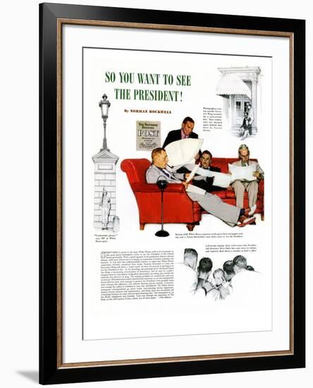 "So You Want to See the President" A, November 13,1943-Norman Rockwell-Framed Giclee Print