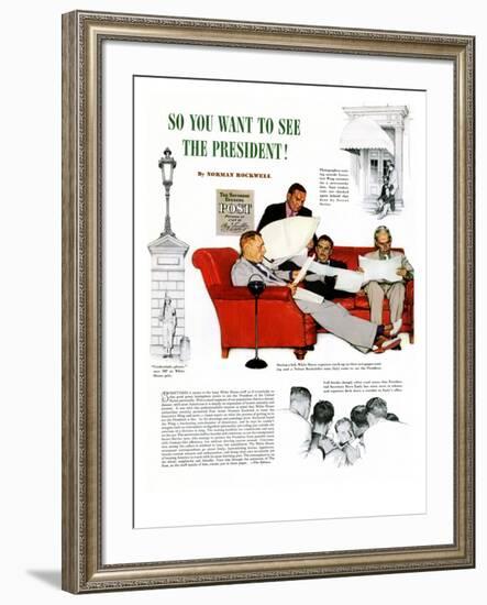 "So You Want to See the President" A, November 13,1943-Norman Rockwell-Framed Giclee Print