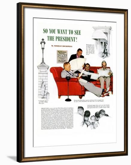 "So You Want to See the President" A, November 13,1943-Norman Rockwell-Framed Giclee Print