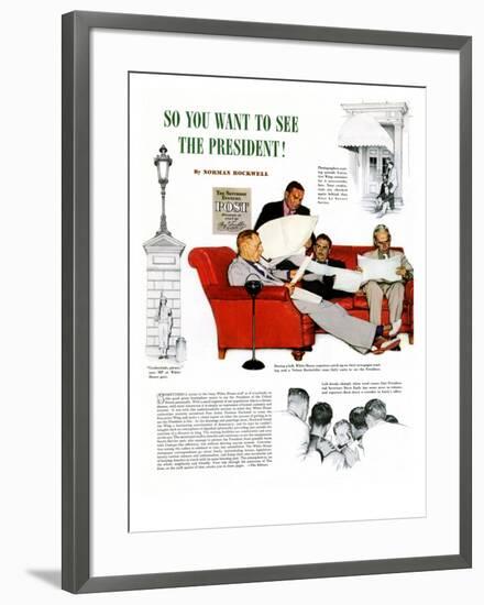 "So You Want to See the President" A, November 13,1943-Norman Rockwell-Framed Giclee Print