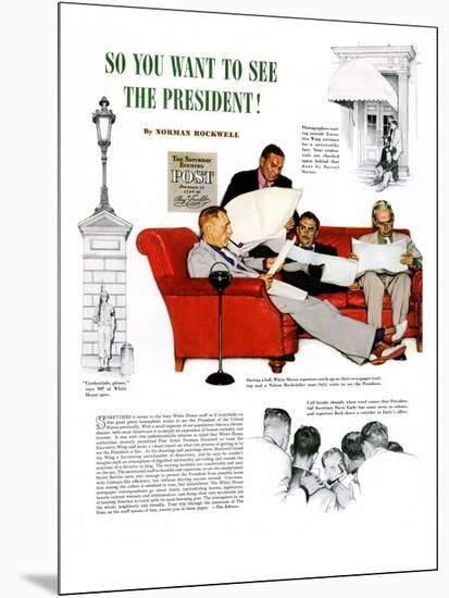 "So You Want to See the President" A, November 13,1943-Norman Rockwell-Mounted Giclee Print