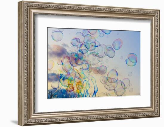 Soap bubbles. Place Bellecour. Lyon, France.-Tom Norring-Framed Photographic Print