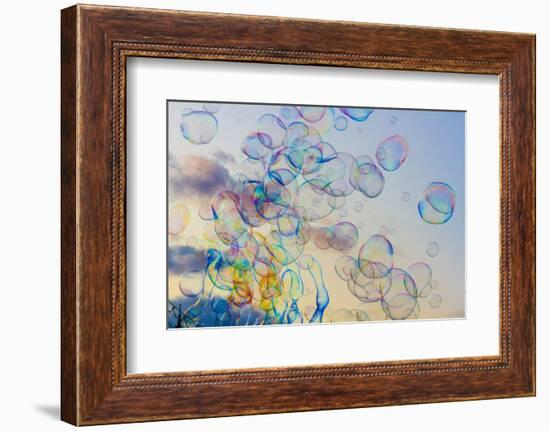 Soap bubbles. Place Bellecour. Lyon, France.-Tom Norring-Framed Photographic Print