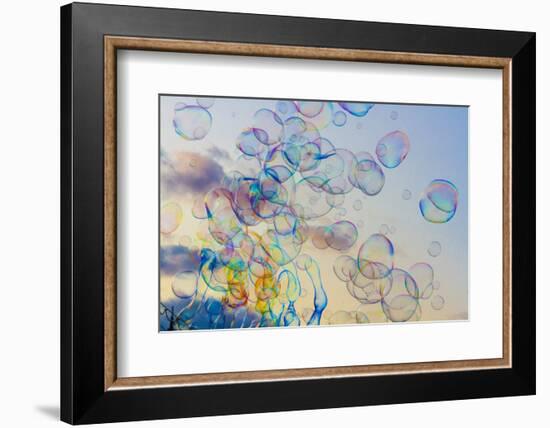 Soap bubbles. Place Bellecour. Lyon, France.-Tom Norring-Framed Photographic Print