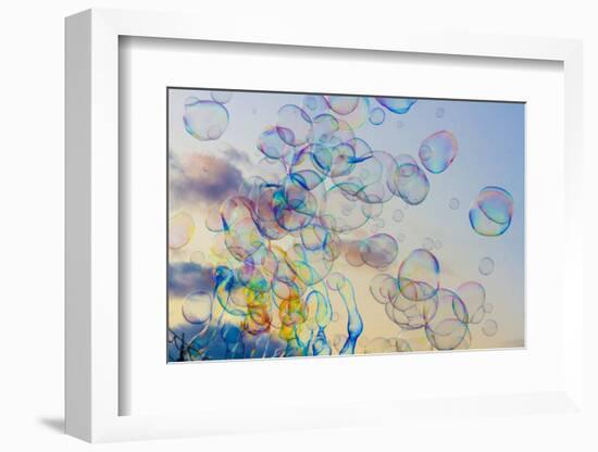 Soap bubbles. Place Bellecour. Lyon, France.-Tom Norring-Framed Photographic Print