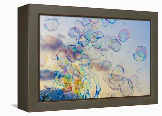 Soap bubbles. Place Bellecour. Lyon, France.-Tom Norring-Framed Premier Image Canvas