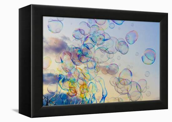 Soap bubbles. Place Bellecour. Lyon, France.-Tom Norring-Framed Premier Image Canvas