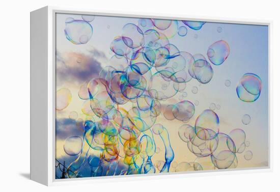 Soap bubbles. Place Bellecour. Lyon, France.-Tom Norring-Framed Premier Image Canvas