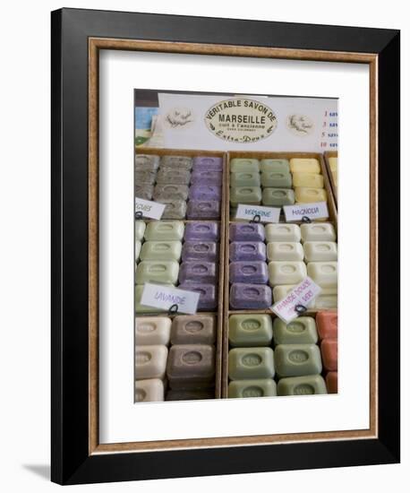 Soap for Sale in Market, Antibes, Alpes Maritimes, Provence, Cote d'Azur, French Riviera, France-Angelo Cavalli-Framed Premium Photographic Print