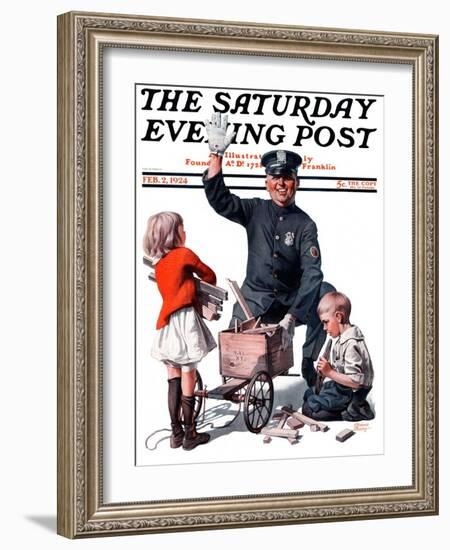 "Soapbox Wreck," Saturday Evening Post Cover, February 2, 1924-Frederic Stanley-Framed Giclee Print