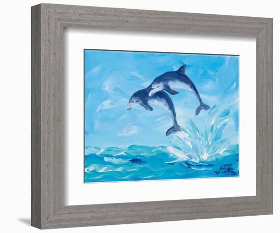 Soaring Dolphins I-Julie DeRice-Framed Art Print