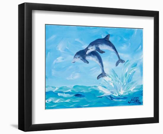 Soaring Dolphins I-Julie DeRice-Framed Art Print