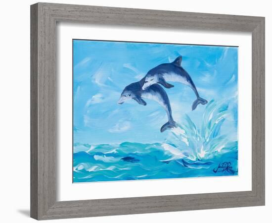 Soaring Dolphins I-Julie DeRice-Framed Art Print