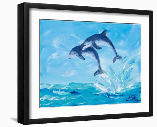 Soaring Dolphins I-Julie DeRice-Framed Art Print