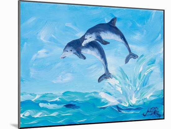Soaring Dolphins I-Julie DeRice-Mounted Art Print