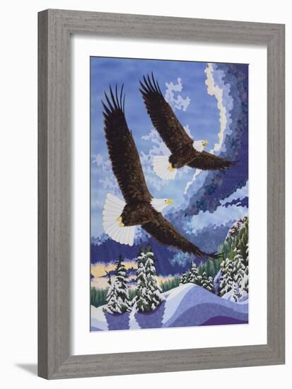 Soaring Over Cloth Mountain-Kestrel Michaud-Framed Giclee Print