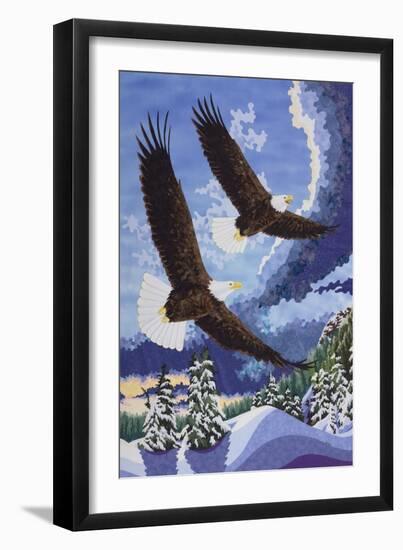 Soaring Over Cloth Mountain-Kestrel Michaud-Framed Giclee Print