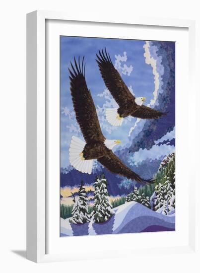 Soaring Over Cloth Mountain-Kestrel Michaud-Framed Giclee Print