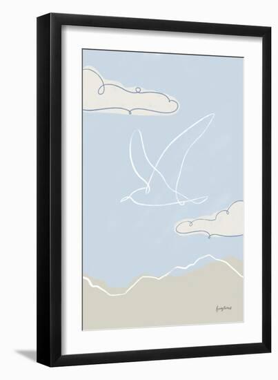 Soaring Seagull II-Becky Thorns-Framed Art Print