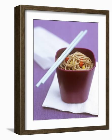 Soba Noodles with Chili and Peppers-null-Framed Photographic Print