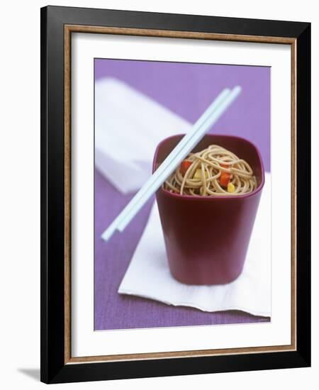 Soba Noodles with Chili and Peppers-null-Framed Photographic Print