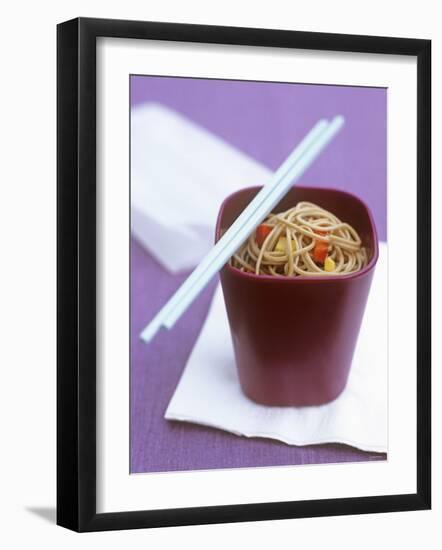 Soba Noodles with Chili and Peppers-null-Framed Photographic Print