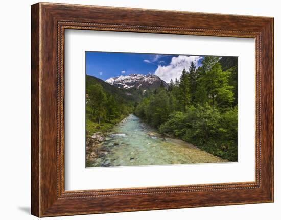 Soca River and Julian Alps in the Soca Valley-Matthew Williams-Ellis-Framed Photographic Print