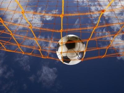 Soccer Ball Going Into Goal Net Photographic Print Randy Faris Art Com