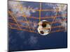 Soccer Ball Going Into Goal Net-Randy Faris-Mounted Photographic Print