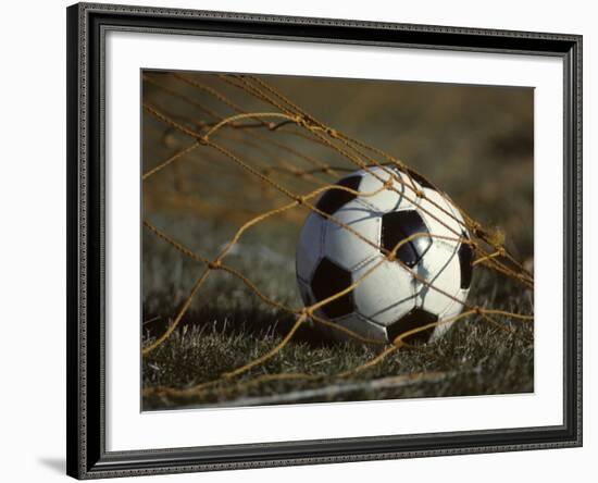 Soccer Ball in Net-null-Framed Photographic Print