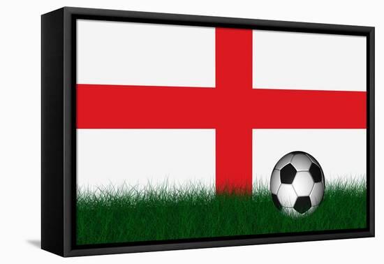 Soccer Ball over Green Grass-marphotography-Framed Stretched Canvas