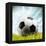 Soccer Ball Resting on Grass-null-Framed Premier Image Canvas